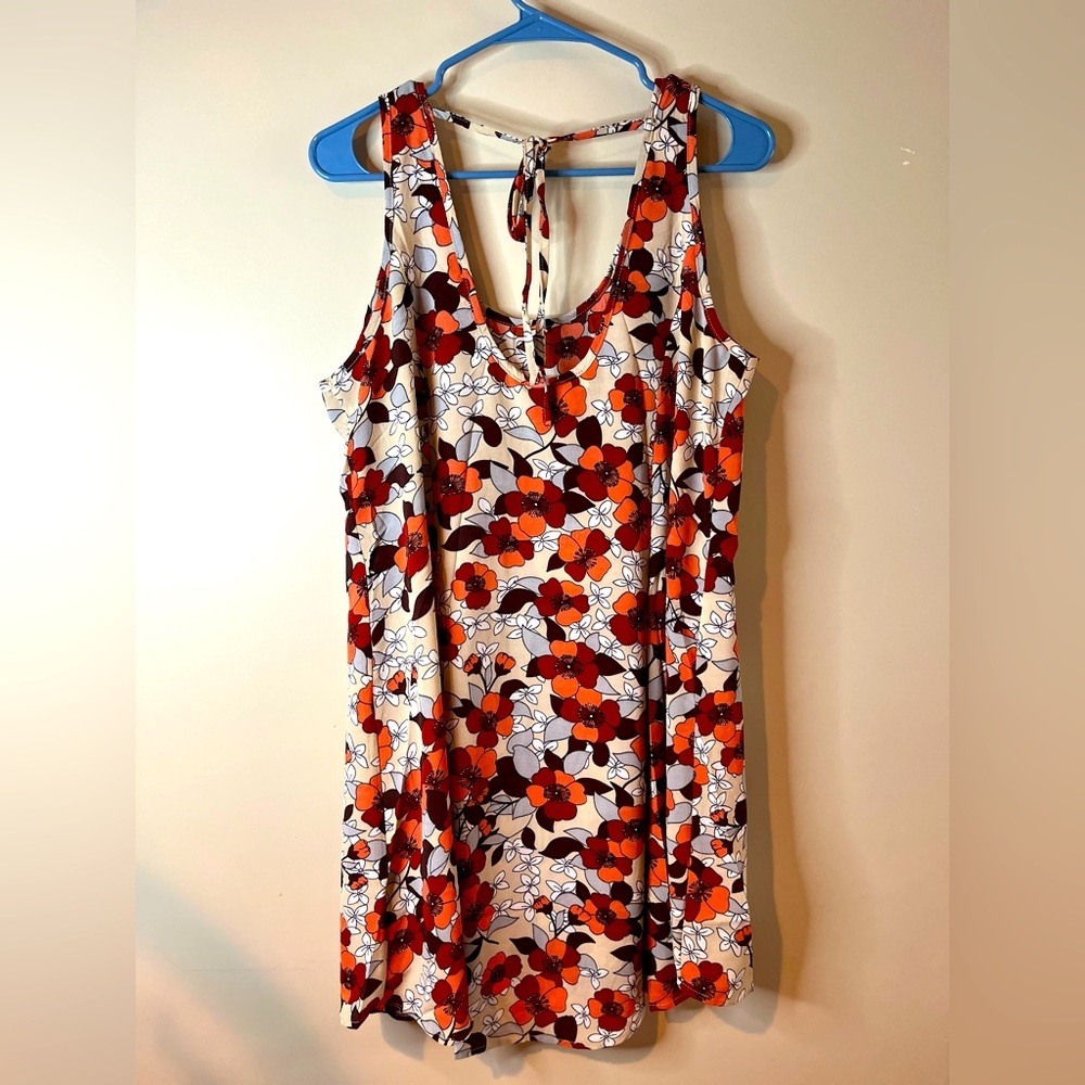 Hayden Cream Orange Floral Mini Shift Dress - Picture 4 of 7